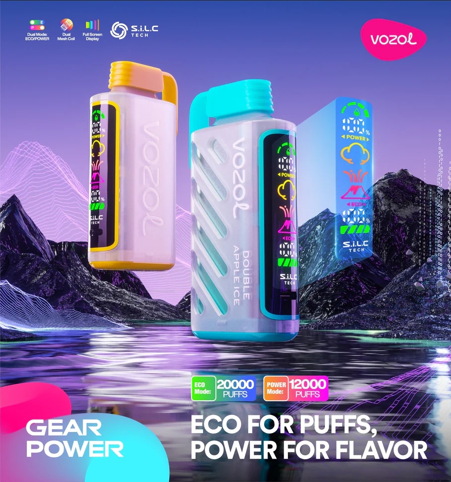 vapeablehouse.com VOZOL Gear Power 20K(20000) Puffs Full-Screen Display 20mL E-liquid 5% (50mg) Nicotine USB Type-C Charging Disposable Vape