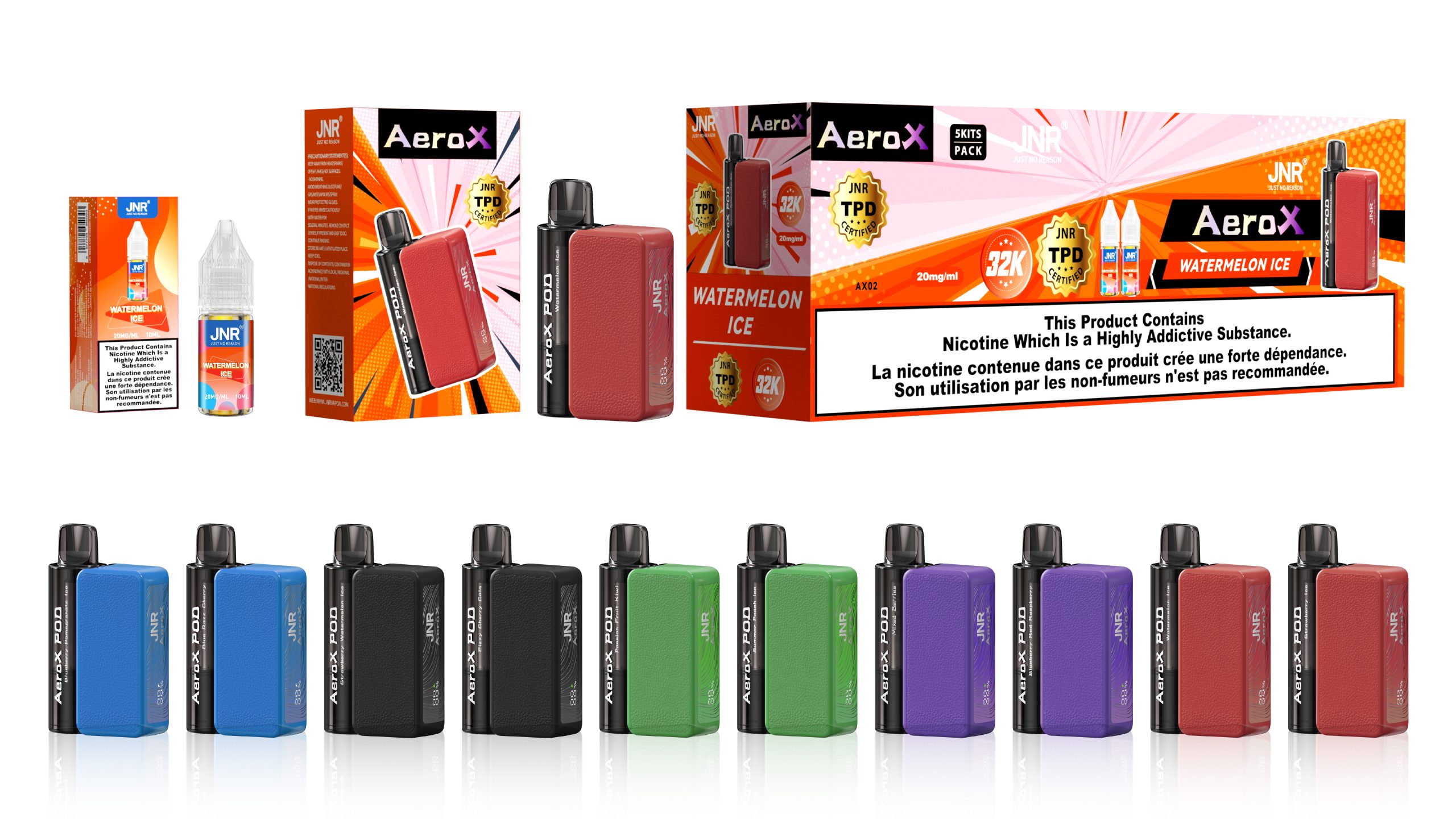vapeablehouse.com JNR Areo X 32K(32000) Puffs Magnetic Refill Smart Screen 2% 5% Nicotine 850mAh Battery Disposable Vape