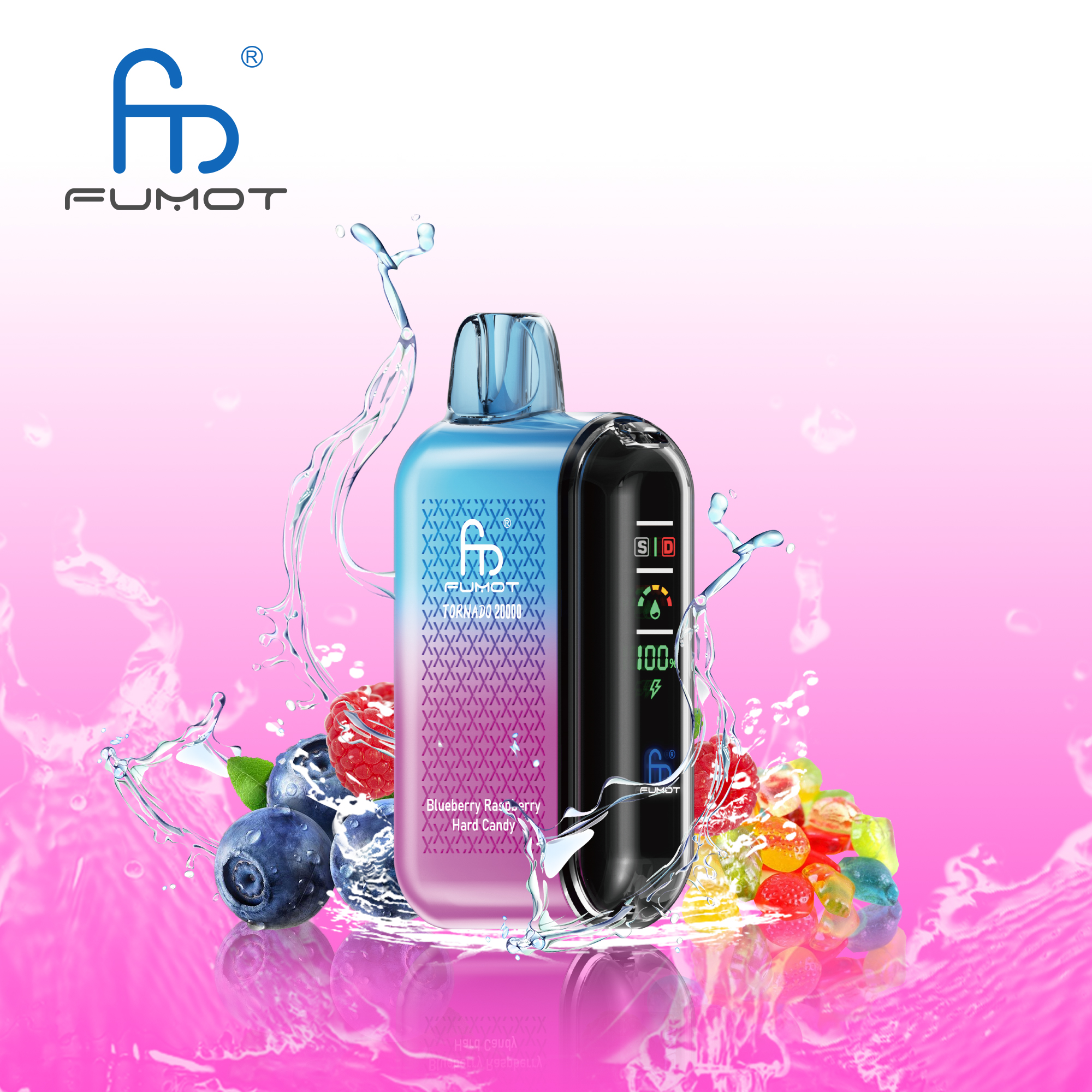 vapeablehouse.com Randm Tornado 20K(20000) Puffs LCD Screen 28ML of E-liquid Metal Painting Craft Disposable Vape