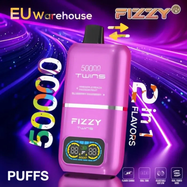 vapeablehouse.com FIZZY TWINS 50K: Double the Flavor! Double the Vapor! Double the Thrills! The Ultimate Disposable Vape Experience!